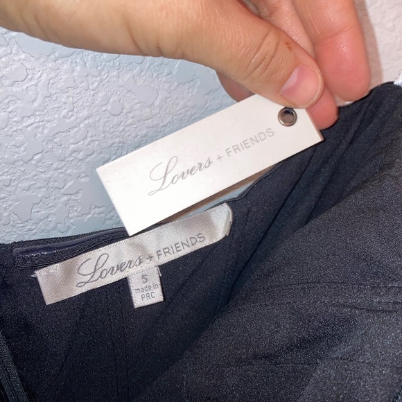 NWT LOVERS + FRIENDS Off the Shoulder Lace Mini Cocktail Dress BLACK SZ: Small - Picture 5 of 13